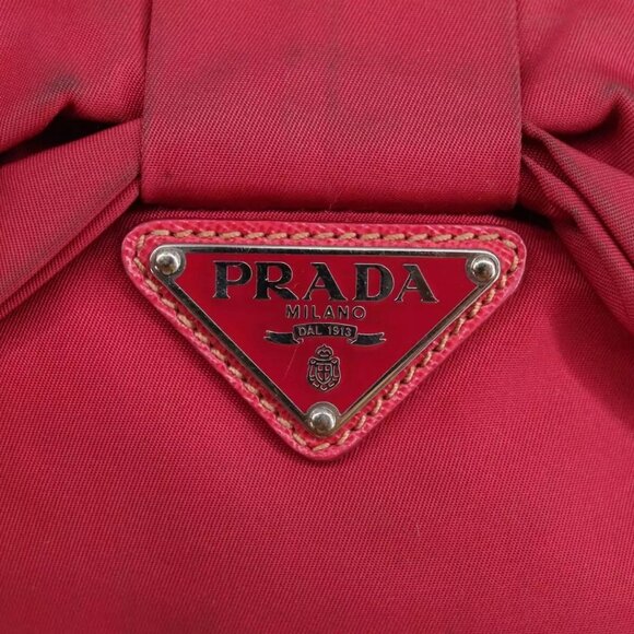 PRADA Tote Bag Nylon Pink Gold Auth - Picture 11 of 15